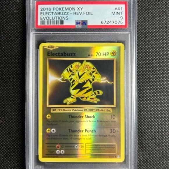 2016 Pokemon XY Electabuzz  41/108 Reverse Holo Evolutions PSA 9 MINT - Picture 1 of 2